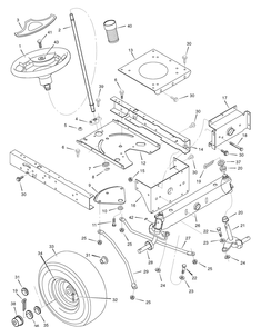 Steering Diagram and Parts List for 385002X50C 2007 Briggs and Stratton Lawn Tractor
